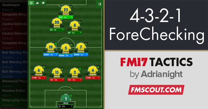 Football Manager 2017 Tactics - 4-3-2-1 ForeChecking FM17 Tactic