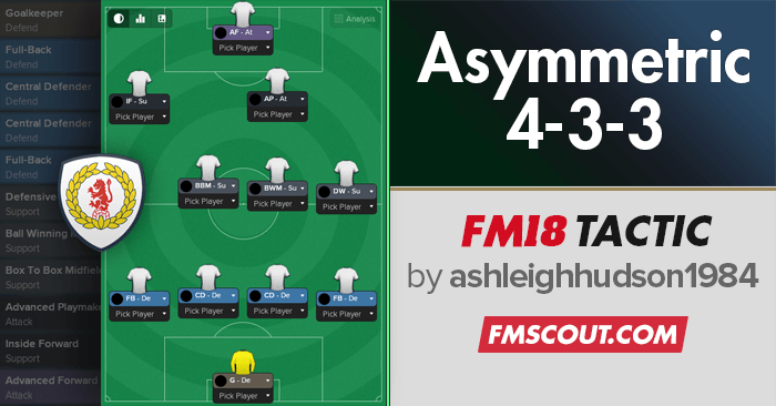 Football Manager 2018 Tactics - 4-3-3 Asymmetric Crewe - FM18 Tactic