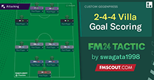 Aston Villa 2-4-4 Goal Scoring