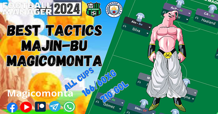 Football Manager 2024 Tactics - 4-2-4 Majin-Bu of Magicomonta - All Cups