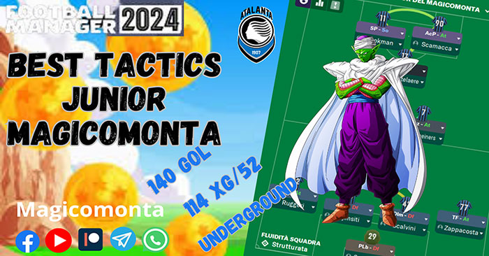 Football Manager 2024 Tactics - 4-3-1-2 Junior of Magicomonta