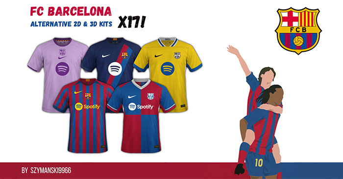 Football Manager 2024 Kits - FC Barcelona Alternative 2D & 3D Kits (x17!)