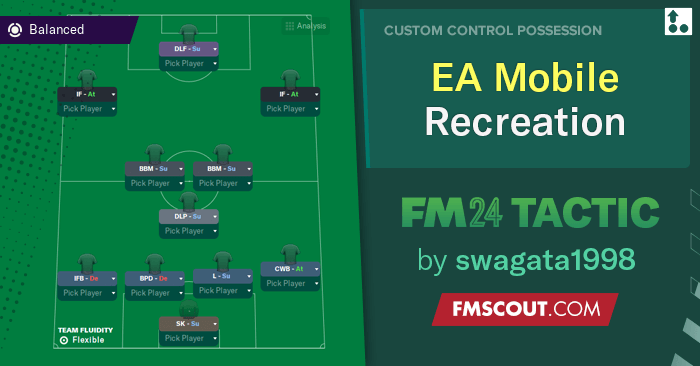 Football Manager 2024 Tactics - EA Mobile 4-3-3 Libero Recreation