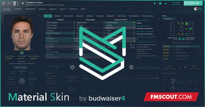Football Manager 2024 Skins - Material Skin 2.0.24 V2.0.1 by budwaiser4
