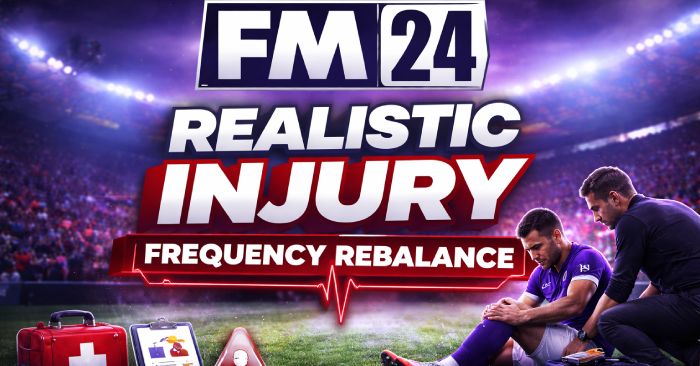 Football Manager 2024 Data Updates - FM24 Realistic Injury Frequency Rebalance