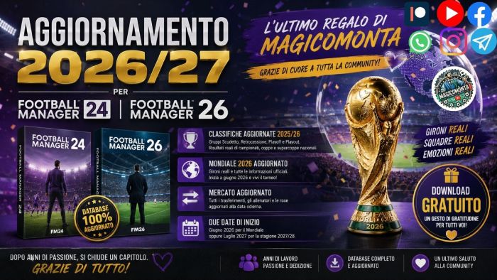 Football Manager 2024 Data Updates - Season 2026-27 Update for FM24