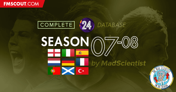 FM 2024 Fantasy Scenarios - 2007-08 Season Throwback Database for FM24 [Complete DB]
