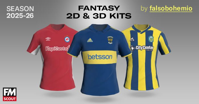 Football Manager 2026 Kits - Fantasy 2D and 3D Kits by falsobohemio