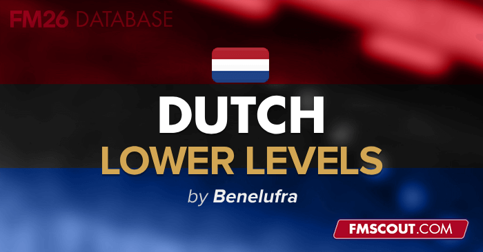 Football Manager 2026 League Updates - FM26 Dutch Lower Leagues with promotion (Level 8)