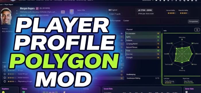 Football Manager 2026 Mods - FM26 Player Profile Polygon