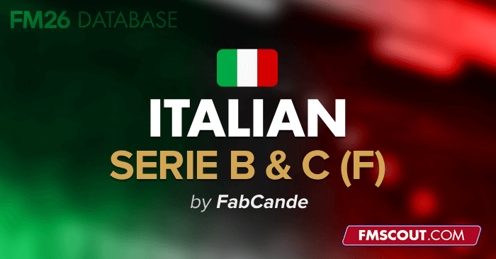 Football Manager 2026 League Updates - FM26 Italian Serie B and C Feminine