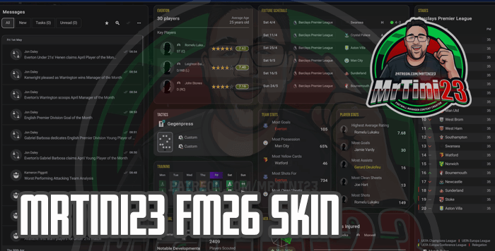 Football Manager 2026 Skins - MrTini23 FM26 Skin v1.3