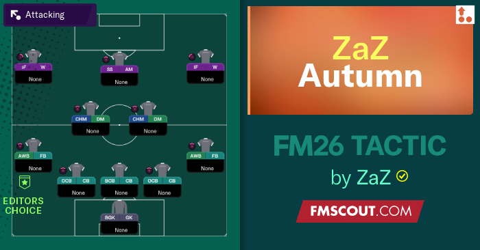 Football Manager 2026 Tactics - ZaZ - Autumn 3.08