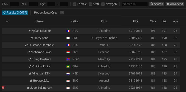 FM26 Editor Live interface