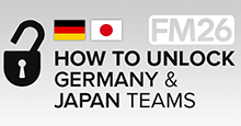 FM26 Unlock Germany & Japan national teams