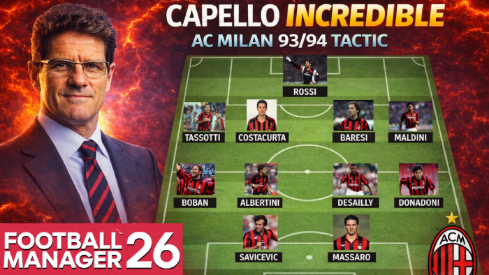 Football Manager 2026 Tactics - FM26 | Fabio Capello’s Legendary AC Milan 93/94 Tactic