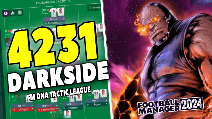Football Manager 2024 Tactics - 4231 Darkside FM24 Tactic