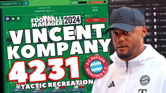 Football Manager 2024 Tactics - Vincent Kompany's 4-2-3-1 Bayern Munich tactic