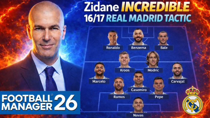 Football Manager 2026 Tactics - Zinedine Zidane’s Legendary 4-3-3 | Real Madrid 2016/17